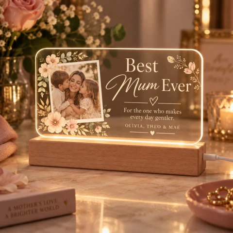 Best Mum Ever LED Acrylic Lamp Canada – Mother’s Day Gift — Photo 1