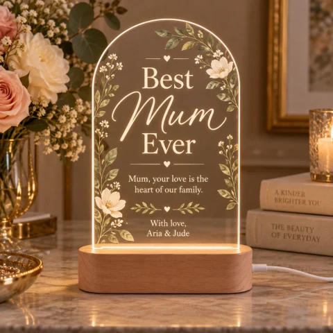 Best Mum Ever LED Acrylic Lamp Canada – Mother’s Day Gift — Photo 2
