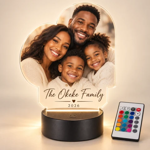 Personalized Family Photo LED Lamp — Photo 2
