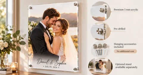 Personalized Wedding Photo Acrylic Keepsake — Photo 2