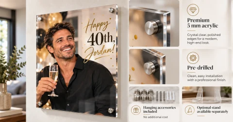 Personalized Milestone Birthday Acrylic Photo Print — Photo 2