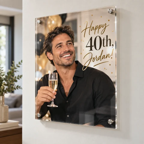 Personalized Milestone Birthday Acrylic Photo Print — Photo 1