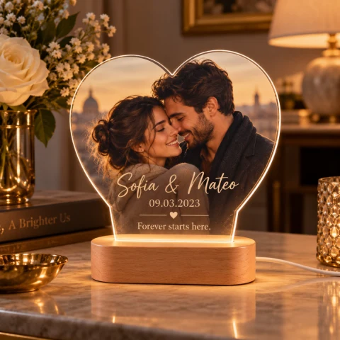 Personalized Couple & Anniversary LED Lamp — Photo 3