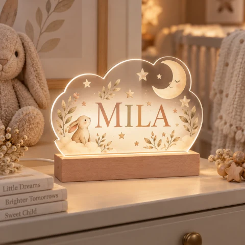 Personalized Name LED Night Light – Custom Acrylic Name Lamp — Photo 1