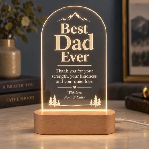 Personalized Father’s Day Message LED Lamp — Photo 3