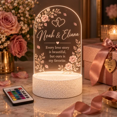 Personalized Valentine Love Note LED Lamp — Photo 5