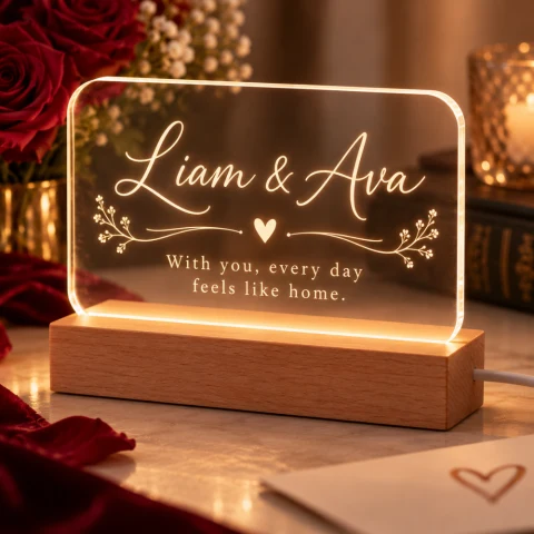 Personalized Valentine Love Note LED Lamp — Photo 4