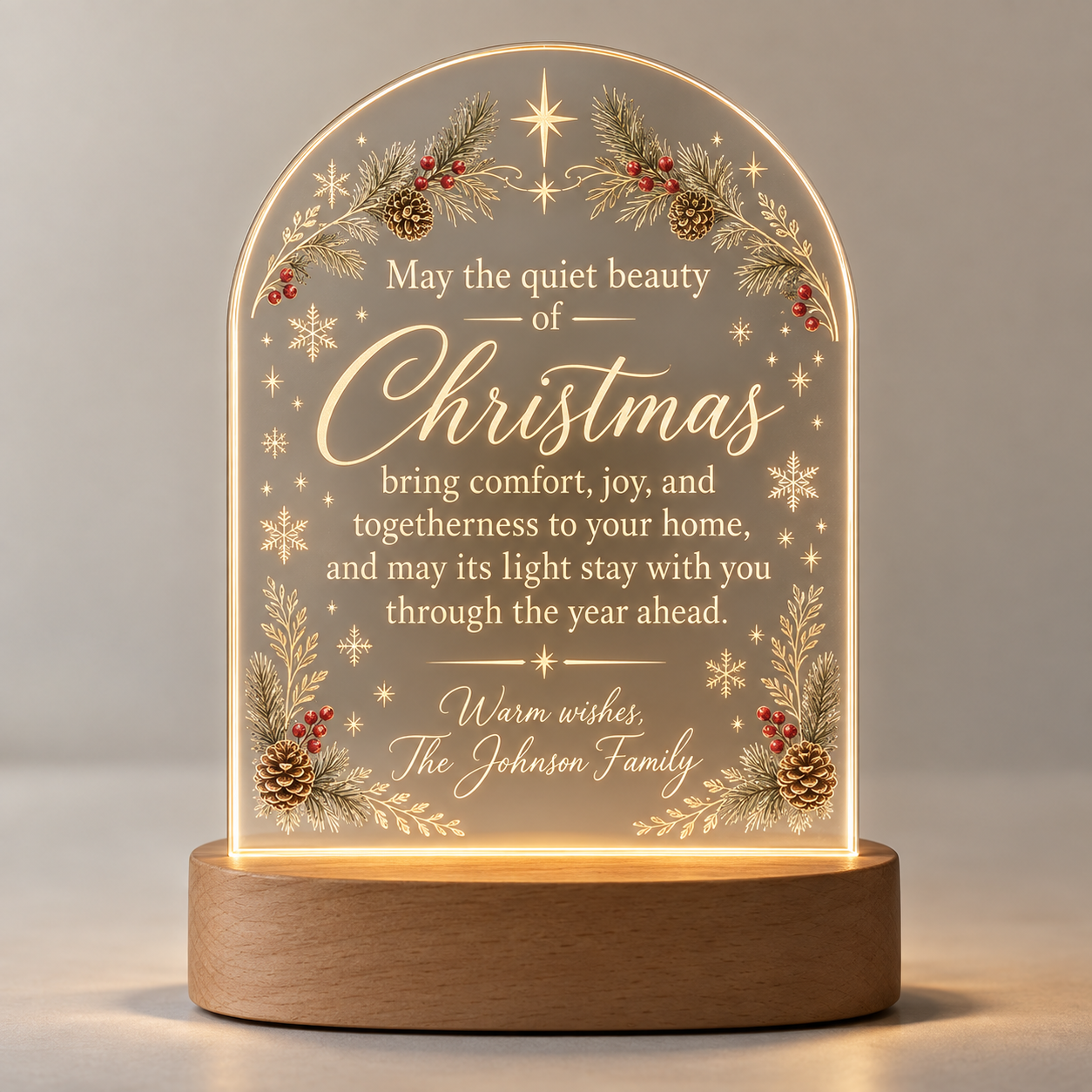 Personalized Christmas Family Message LED Lamp — photo 1 of 9
