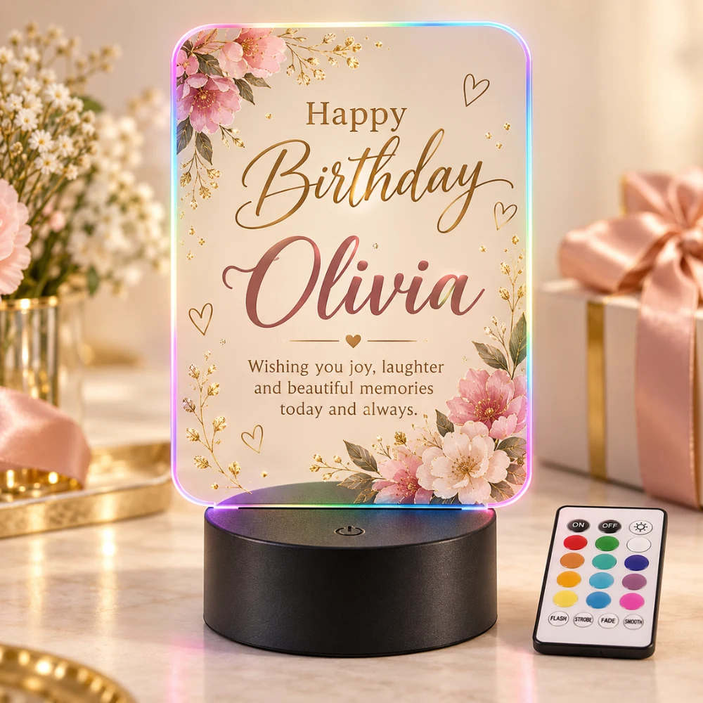 Personalized Birthday Message LED Lamp