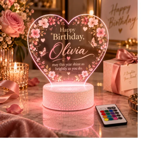 Personalized Birthday Message LED Lamp — Photo 7