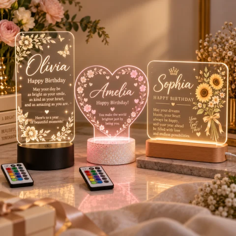 Personalized Birthday Message LED Lamp — Photo 3